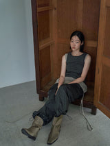 COTTON RIB TANK [ CHARCOAL ]