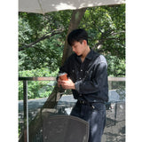 BLACK DENIM LONG SLEEVE SHIRT'S