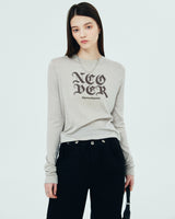 NCOVER ROMAN TYPO LONG SLEEVE-BEIGE (6681166938230)