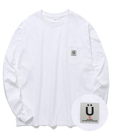 レーベル ポケット L/S 長袖Tシャツ ホワイト /  LABEL POCKET L/S TEE [WHITE] (4414562664566)