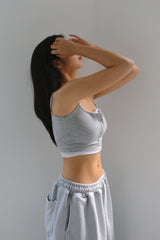BUTTON CROP SLEEVELESS