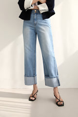 マリーンロールアップジーンズ / MARINE ROLL-UP JEANS / WIDE DENIM PANTS