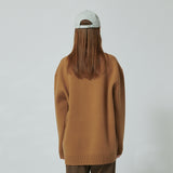 WHATTHE Big Logo Knit Pullover Brown (6643563823222)