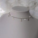 [Aespa Karina Necklace] Little Stars Choker Necklace - Silver Color