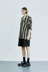 アイロ グランジ ストライプ ジャージ シャツ / airo grunge stripe jersey shirt brown