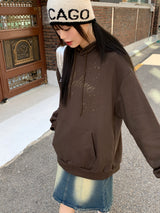 ビッグ t y2k オーバーフィットビリーブスターロングスリーブフーデッドTシャツ