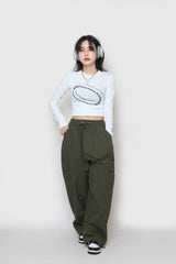 ウェーブクロップロングスリーブTシャツ