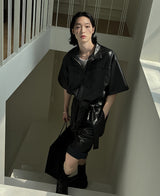 サマーレザーハーフジャンプスーツ / Summer Leather Half Jumpsuit