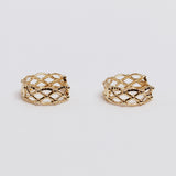 [single earring]14K gold one touch lace earring (6679678156918)