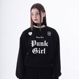 パンクガールスウェットシャツ/0 8 punk girl sweatshirt - BLACK