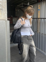 エスニックショルダースリットストライプTシャツ / Ethnic Shoulder Slit Stripe Tee