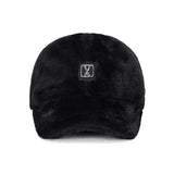VA Square Stud Fur Ball Cap / Black