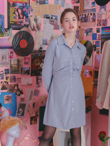 SHIRRING DETAIL COLLAR ONEPIECE_BLUE (6612504346742)