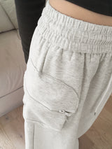 Minto zipper pocket cargo training back-open banding long skirt