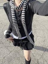 デニムカンカンミニスカート / Dark Blue Denim Cancan Mini Skirt
