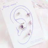 パープルライキ―ピアスセット/[Styling] Purple Liky Piercing Set (5 set)