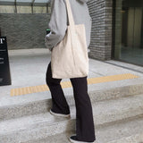 Corduroy simple line bag - ivory