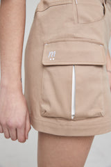 バータックカーゴミニスカート / BAR TACK CARGO MINI SKIRT BEIGE