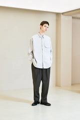 UTILITY CURVED POCKET OXFORD SHIRT SAND GREY (6621864394870)