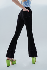 ウェーブブーツカットパンツ / wave bootscut pants_black