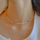 フラワーネックレス/FLOWER WHITE NECKLACE