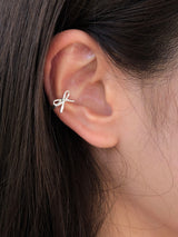 Teeny Ribbon earcuff (Silver / Select Side) 