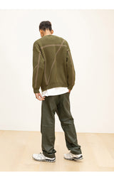 ラムスキンカーブラインパンツ/LAMSKIN CURVED LINE PANTS