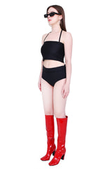 4ウェイマルチトリコットジャージスパンクロップチューブトップ/4-way multi tricot jersey span crop tube top (black)