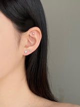 [3 set] sky double heart piercing set