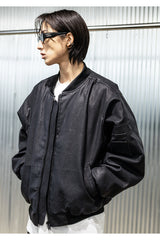 クラックコーテッドデニムMA-1ジャンパー / CRACK COATED DENIM MA-1 JUMPER