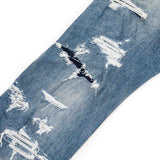 STRAIGHT-LEG DISTRESSED JEANS