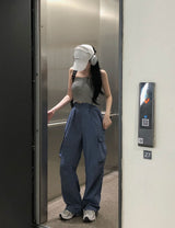 ボタンバンディングストリングカーゴパンツ