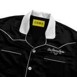 ロゴエンブロイダーパイプウェスタンシャツ/[UNISEX] Logo Embroidered Piped Western Shirt (Black)