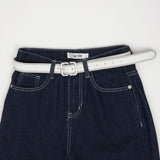 ベルトセット４パートクロップドデニムパンツ/ BELT SET 4 PART CROPPED DENIM PANTS [6812]