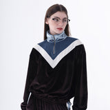 ベルベットジップアップトップ/0 3 brownie velvet zip-up top