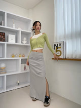 イエロービーントップカーディガンツーピース/yellow bean top cardigan two-piece