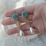 エレガントローズピアス / Elegant Mint Rose Piercing