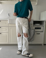 クリスムパダメージブーツカットジーンズ / Chris mupa damage bootcut (2 color)