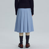 Belted pleated skirt - Sky blue (6674923815030)
