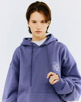 バックスプレータイポフーディー/BACK SPRAY TYPO HOODIE-PURPLE