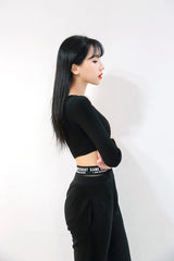 チェーンオフショルダークロップT/TOP(7002) Chain Off Shoulder Crop Tee