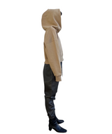 エンボスクロップドフーディー/Emboss Cropped Hoodie-BEIGE