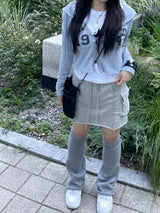 Y2K ワッフル2WAY クロップドフーディジップアップ / Y2K Waffle Two-Way Cropped Hoodie Zip-Up