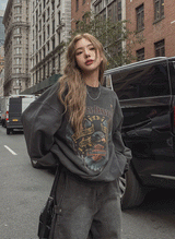(UNISEX) モトビンテージピグメントスエットシャツ