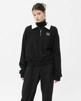TYPO LOGO HALF ZIPUP SWEATSHIRT-BLACK (6604484345974)