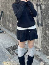チャンキーダメージボタンスカートパンツ / Chunky Damage Button Skirt Pants