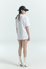 アイラブキャットレッドレタリングTシャツ
