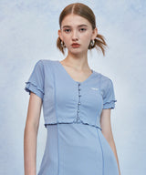 HIDE Lettuce Edge Cardigan Top (Sky Blue) (6570972840054)
