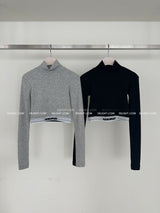 ウィナーナッピングバンディングクロップタートルネックTシャツ