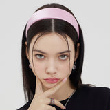 サテンボリュームヘアバンド(ベビーピンク)
